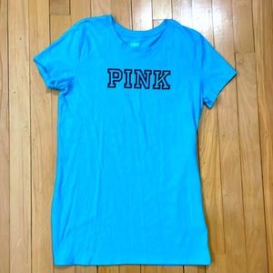 PINK - light blue/turquoise tee - small
